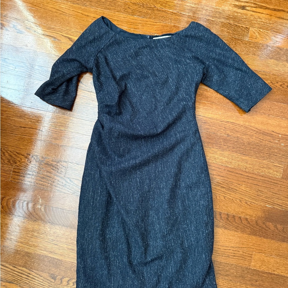 Lela Rose wool navy dress